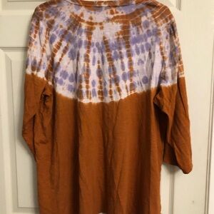 LOGO by Lori Goldstein Tie-Dye Tunic in Rust and Purple